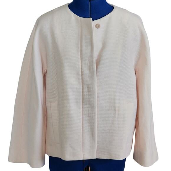 Massimo Dutti Pale Pink Zip Front Blazer, US Size M, NWT - Picture 1 of 8